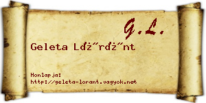 Geleta Lóránt névjegykártya