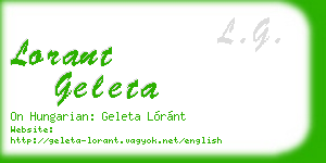 lorant geleta business card