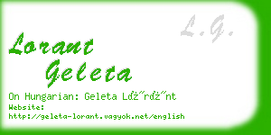 lorant geleta business card